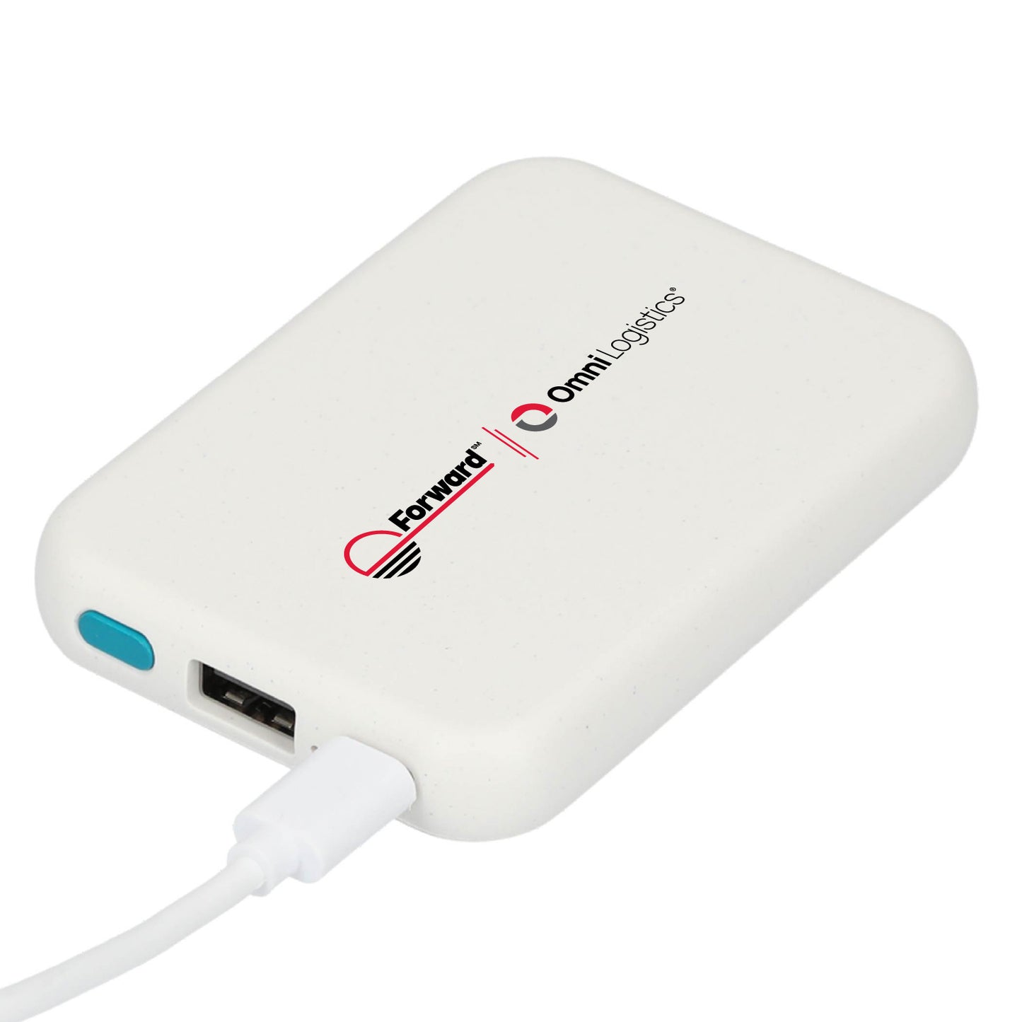 Recycled ABS 3000 mAh Wireless Power Bank - Combined Logo