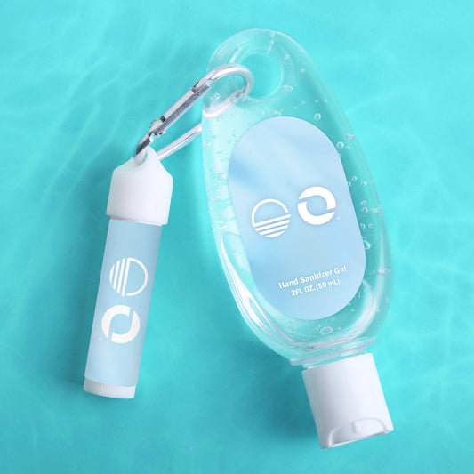Sanitizer & Lip Moisturizer Carabiner Kit - Combined Logo